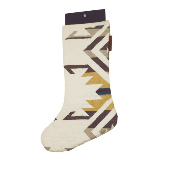 Pendleton Christmas Stocking White Shores Southwest Aztec Quilted Design - Picture 2 of 6